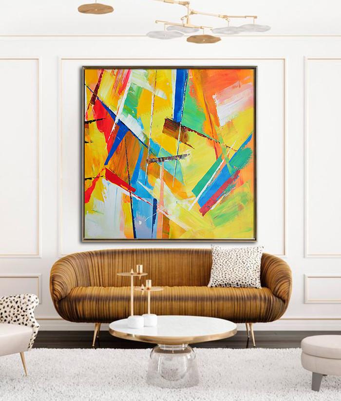 Palette Knife Contemporary Art #L42A - Click Image to Close